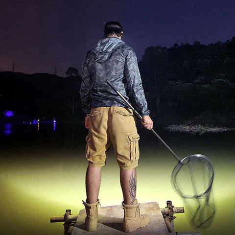 Linterna frontal con zoom súper potente - recargable por USB