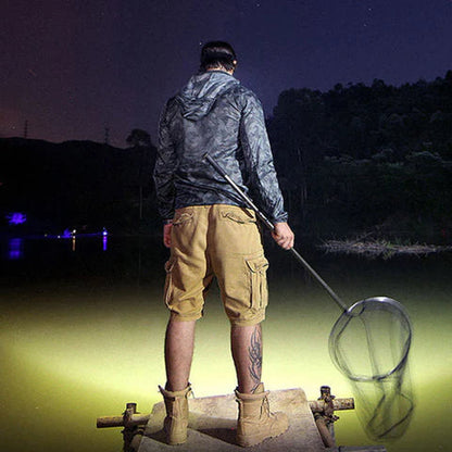 Linterna frontal con zoom súper potente - recargable por USB